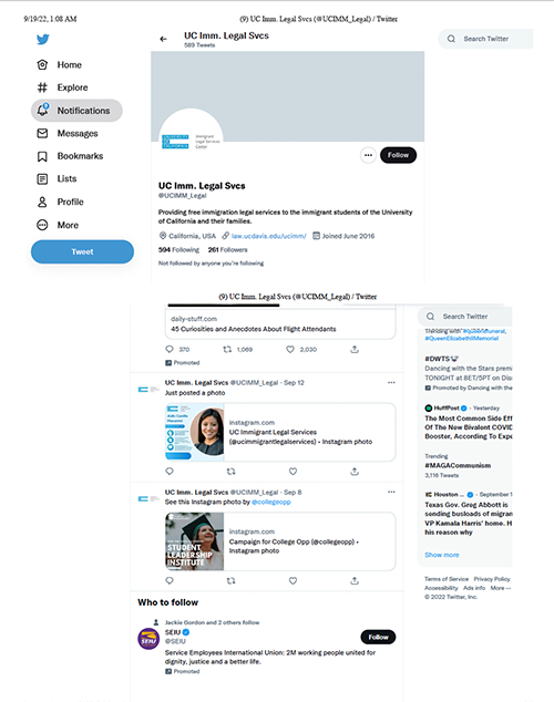 Screenshot of the UCIMM Twitter account